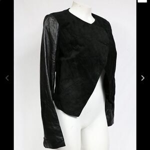 Bebe XS Moto Black leather and suede jacket